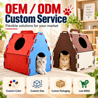 Vente en gros OEM : Maisonnette pour animaux en feutre, portable, pour intérieur, pliable, avec poignée, couleur et taille personnalisables, emballage inclus