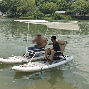Catamarán con Marco de Aluminio Soldado, Bote de Pesca, Bote Pequeño de Recreo con Toldo para Adultos y Amigos - Product Image 4