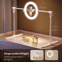 Support de téléphone pliable et réglable en hauteur Jopree F5 en alliage d'aluminium avec anneau lumineux pour éclairage photographique