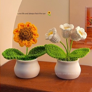 Flores Artificiales de Girasol Tejidas en Lana, Decoración para el Hogar, Regalo para el Día de la Madre, Ramo de Girasoles, Flor Tejida a Mano - Product Image 5