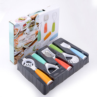 Set Alat Dapur Minimalis Modern 5 Buah New Style Gourd Planer dari Baja Anti Karat dan ABS, Termasuk Pengupas, Sendok Bakso, dan Pemisah Telur