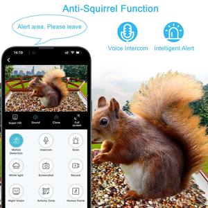 Mangeoire à <span class=keywords><strong>oiseaux</strong></span> intelligente avec reconnaissance IA, alimentation solaire, caméra, grande capacité, étanche, application mobile et vision nocturne - Product Image 3