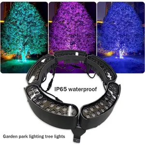Цветной rgb светодиодный светильник для объятий на дереве, водонепроницаемый цветной Точечный светильник для улицы, сада, ландшафтного дизайна, кольцевой светильник, 6W12W18W, IP65