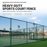 Panneaux de clôture modulaires avec poteaux encastrés pour les projets de délimitation de terrains de tennis et de confinement des balles