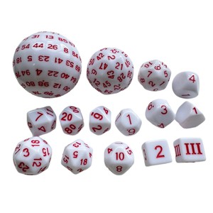 Vente en gros de 15 <span class=keywords><strong>dés</strong></span> numériques en acrylique, base blanche unie, 3 <span class=keywords><strong>à</strong></span> <span class=keywords><strong>100</strong></span> <span class=keywords><strong>faces</strong></span>, personnalisables pour les collections et les cadeaux, <span class=keywords><strong>dés</strong></span> de jeu de qualité supérieure - Product Image 5