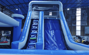 Château gonflable de qualité commerciale certifié EN14960, en PVC bleu <span class=keywords><strong>royal</strong></span> de 0,55 mm, avec toboggan combiné, pour location de fêtes - Product Image 4