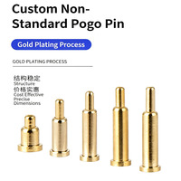 Connecteur Pogo Pin à ressort en laiton plaqué or Shangte, hauteur 2mm à 50mm, embout en laiton plaqué or