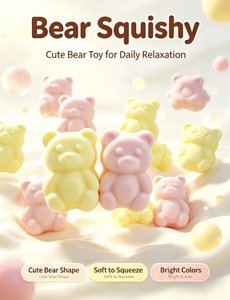 Juguete de peluche de oso bicolor con base pegajosa y rebote lento, juguete antiestrés popular en Xiaohongshu, transfronterizo, Sugar <span class=keywords><strong>Sq</strong></span> Guangdong - Product Image 3