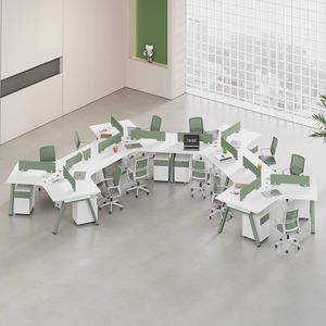 Modüler 120 Derece Ofis Çalışma İstasyonu Masası, Genişletilebilir <span class=keywords><strong>3</strong></span>-6 Kişilik Petek Bilgisayar Masası (Personel İçin) - Product Image 2