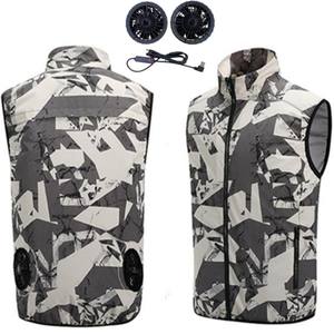 KC <span class=keywords><strong>ventilateur</strong></span> 8.5 M/S 2 pièces installé <span class=keywords><strong>à</strong></span> l'intérieur gilet avec <span class=keywords><strong>ventilateur</strong></span> intégré gilet de haute qualité Anti Uv <span class=keywords><strong>ventilateur</strong></span> pour les activités de plein air d'été - Product Image 2