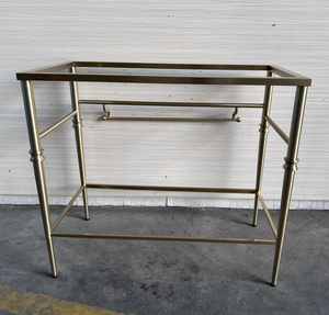 Lavabo de salle de bain Console en laiton avec trou de robinet unique Lavabo lavabo structure en acier peinture dorée pieds de meubles 2024 nouveau style - Product Image 1