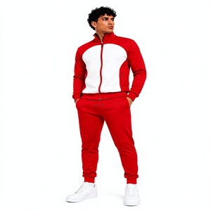 Custom Sports <b>Tracksuit</b> for Men Red <b>White</b> Team Training Jacket Wholesale Manufacturer - Product Image 1