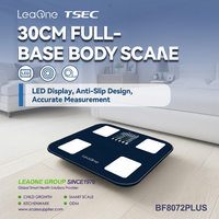 Pèse-personne intelligent sur mesure à écran extra-large avec 4 électrodes, fonctionnalités pour application et application mobile, capacité 180 kg/50 g