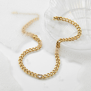 Collar CLIORO Unisex de Moda con Diseño Trenzado, <span class=keywords><strong>Color</strong></span> Dorado, Acero Inoxidable, Chapado en Oro, Grueso y Robusto para Fiestas, para Mujer - Product Image 2