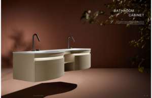 High Quality <strong>Ready</strong> <strong>Made</strong> European Modern Wall Hung Curved <strong>Bathroom</strong> Vanity - Product Image 4