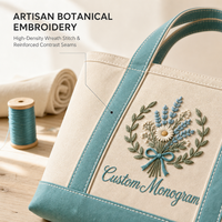 Sac fourre-tout en toile personnalisé brodé, motif couronne, écologique, sac à main bateau monogrammé, sac de plage en coton robuste pour femme