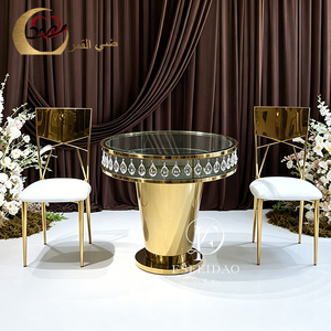 Party Furniture Stainless Steel Center Luxury Weeding Cake <b>Table</b> With Crystal - Product Image 2