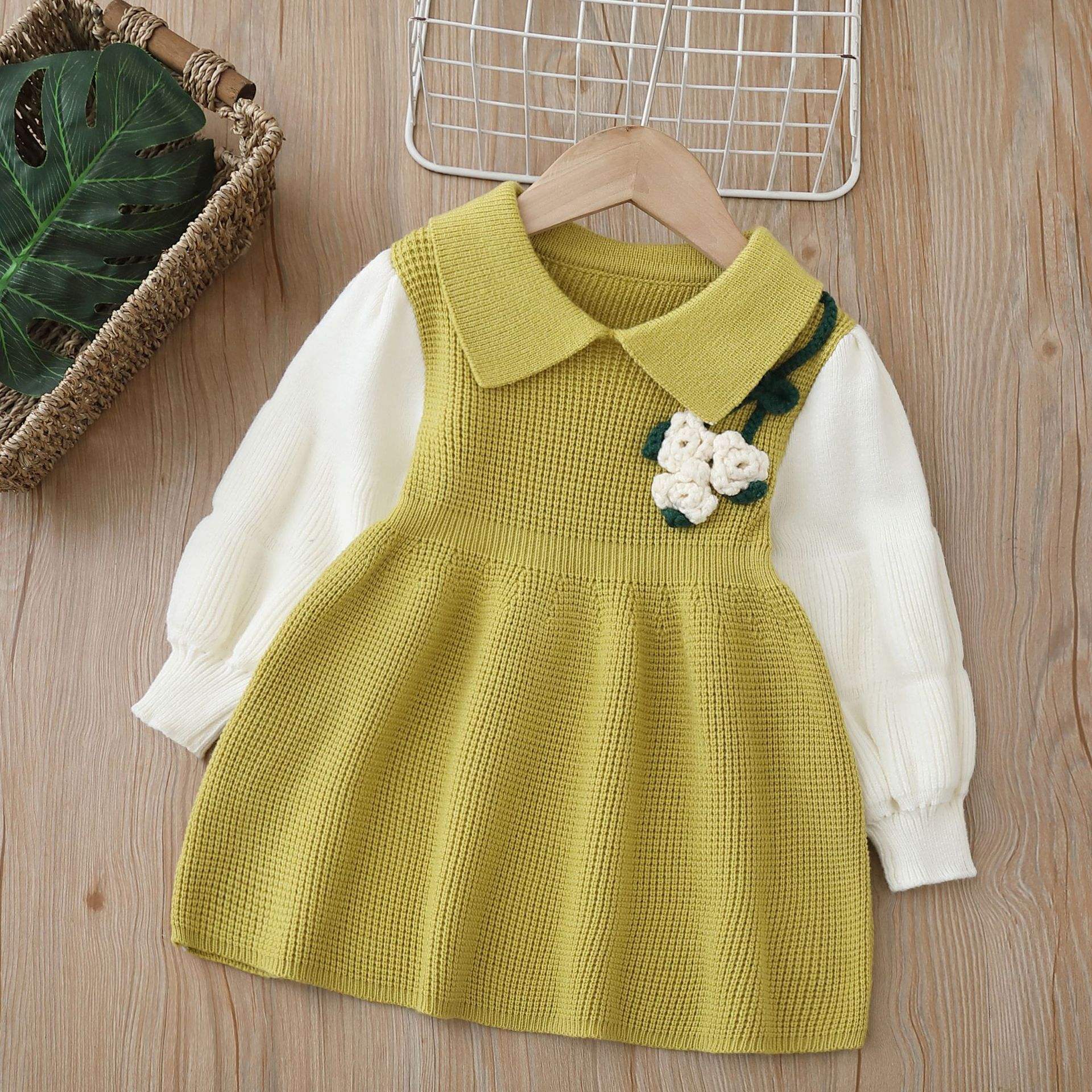 Woolen Dress For Girls Wholesale Girls Knitted Woolen Dress Sweet