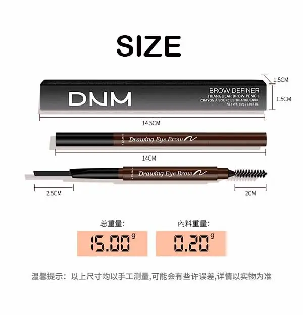 DNM 7 видов цветов с двойной головкой автоматический вращающийся карандаш для бровей сжимаемая Водонепроницаемая кисть коричневая черная ручка для татуажа бровей