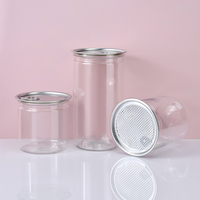 Nouvelle conception, logo personnalisé, boîtes en plastique transparent jetables pour gâteaux, smoothies, lait, thé, jus, bouteille pour animaux de compagnie avec couvercles entièrement ouvrables
