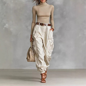 <span class=keywords><strong>Pantaloni</strong></span> <span class=keywords><strong>Cargo</strong></span> da <span class=keywords><strong>Donna</strong></span> Streetwear con Tasche Multiple, Vestibilità Ampia, Gamba Larga, Casual, Vita Alta, Stile Hip Hop Punk Harajuku - Product Image 1