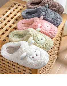 Femmes Hiver Plate-forme Épaisse Antidérapant Mignon <span class=keywords><strong>Mouton</strong></span> Pantoufles Hommes Chaud Intérieur Fourrure Coton Sandales Couples Dames Extérieur Cartoon Chaussures - Product Image 2