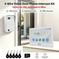Système d'interphone vidéo WiFi Anjielo 7/10 pouces à 4 fils avec déverrouillage 5-en-1 par empreinte digitale, RFID, mot de passe et application pour maison et appartement
