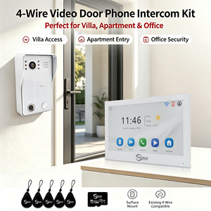 Sistema de Videoportero WiFi Anjielo de 7/10 Pulgadas y 4 Cables con Desbloqueo <span class=keywords><strong>5</strong></span> en 1 por Huella Dactilar, RFID, Contraseña y Aplicación para Casa o Apartamento - Product Image 1