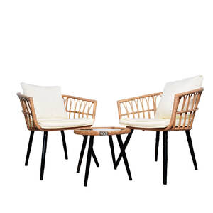 Prácticos muebles pequeños de estilo fresco, sofá de ratán en bruto y mesa de centro para sala de estar, dormitorio, jardín, <span class=keywords><strong>terraza</strong></span> - Product Image 3