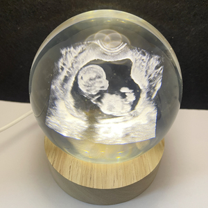 Cá nhân siêu âm ảnh pha lê Quả cầu tuyết Đèn tùy chỉnh siêu âm hình ảnh khắc pha lê bóng cho bé tắm sinh nhật - Product Image 6