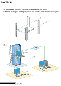 1U 8Port <span class=keywords><strong>VGA</strong></span> KVM beralih 17 inci Rackmount <span class=keywords><strong>VGA</strong></span> KVM konsol 4-16 Port LCD KVM laci - Product Image 5