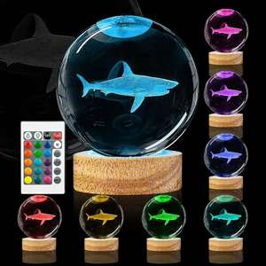 Vente chaude LED <span class=keywords><strong>boule</strong></span> de cristal impression animale 3D Laser à la main clair veilleuse 60mm cadeau de noël pour souvenir ou boîte-cadeau - Product Image 6