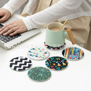 <b>Ceramic</b> Round <b>Coaster</b> With Anti Slip Design For Drinkware Accessories Quanzhou Made - Product Image 2
