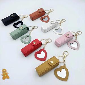 Porte-clés en cuir PU de haute qualité pour rouge à lèvres, étui portable mini pour brillant à lèvres, cadeau tendance pour femmes et filles - Product Image 1