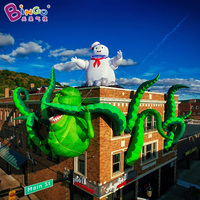 Monstre vert gonflable animatronique d'Halloween, décoration extérieure géante, Ghostbusters gonflables pour fête de festival