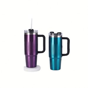 Modern Design 304 Stainless Steel Vacuum Thermos Flask 40Oz <b>Large</b> Capacity With Straw and Handle for Home Use Business <b>Gift</b> - Product Image 1