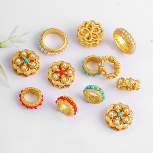 Cuentas espaciadoras de imitación de perla con incrustaciones de oro antiguo 12x6x1.7mm, mosaico, accesorios de joyería DIY para pulseras y collares - Product Image 4