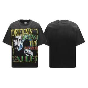 Camiseta de manga corta vintage lavada estilo hip-hop para hombre y mujer, con estampado vintage, ideal para el verano y la moda urbana. - Product Image 6