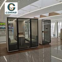 Cabine de bureau acoustique moderne Comine pour quatre personnes, insonorisée, pour conférences, écologique, en acier, pour bureaux et entrepôts