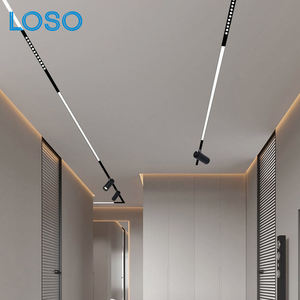 LOSO Alto brillo Interior Negro Diseño antideslumbrante Techo de aluminio LED Luz de pista magnética - Product Image 4