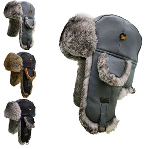 Gorro Ushanka Ruso Personalizable Yx para Hombre, Estilo Trapper, Cálido, con Orejeras de Piel de Conejo, para Deportes, Fiestas y Uso Diario - Product Image 1