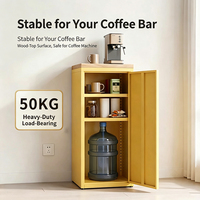 Meuble de rangement multifonctionnel extensible en acier, avec plateau en bois de 25 mm, distributeur d'eau intégré, pour salon et maison - Fournisseur d'usine