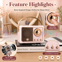 Altavoz Inalámbrico Portátil Mini Retro Tecnológico, Decoración Estética para Habitación, Regalo de Cumpleaños para Adolescentes y Mujeres