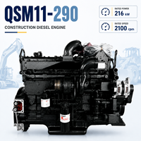 Motor Diésel Cummins QSM11-C290 de 216 kW y 290 HP para Construcción, 10.8 L, 2100 rpm, Turbo, 6 Cilindros, para Excavadora y Cargadora de Ruedas