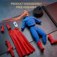 Figurine d'action de super-héros imprimée en 3D avec yeux laser LED, statue lumineuse à l'échelle 1/12, alimentée par USB, figurine de collection, ornement de bureau