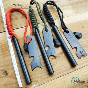 Ferrocerium Rod With Orange Paracord Handle Stainless Steel Outdoor <b>Fire</b> Starter Survival <b>Tool</b> - Product Image 4
