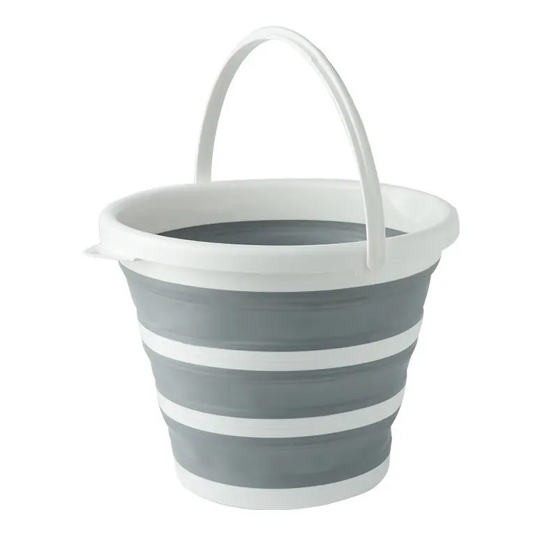 Portable Folding Plastic Bucket Can Carry Home 10 Liter Thick Silicone Bucket Car Fishing Washing Bucket