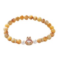 Bracelet en perles de pierre naturelle Labubu pour femmes, nouveau modèle 2025, cadeau de luxe de niche exquis pour meilleure amie, bracelet fait main