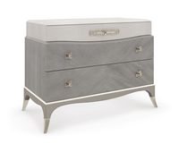 Table de chevet de luxe à 4 tiroirs avec plateau en bois et base argentée, table d'appoint moderne pour chambre et salon, mobilier écologique pour la maison