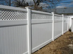 Panneaux de clôture en vinyle pvc blanc de 6x8 pieds, clôture sans fil